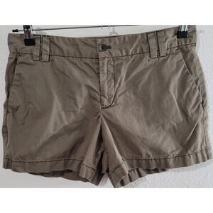 Ann Taylor Loft Brown Green Mid Rise Chino Shorts 6 Lightweight 100% Cotton Soft